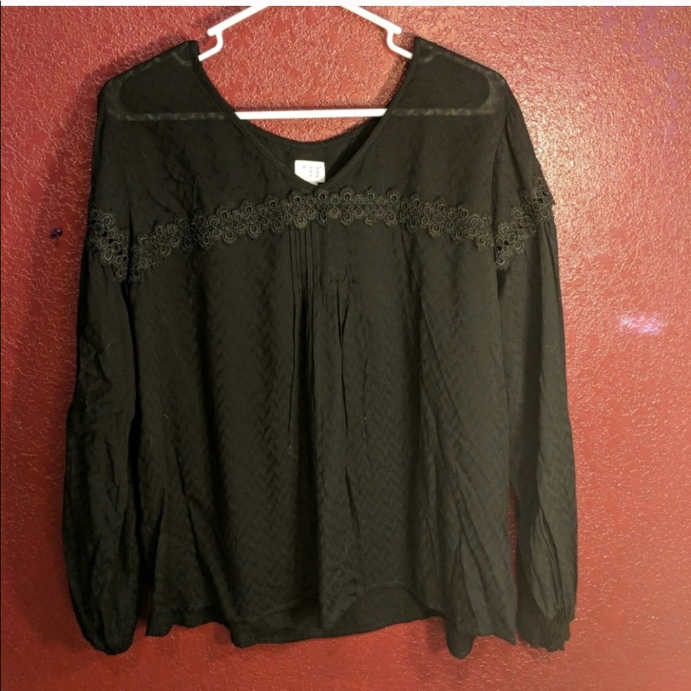Black Crochet Blouse